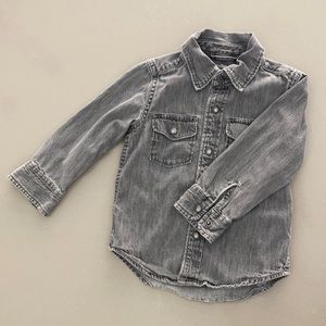 Baby Gap Boys Black Denim Button Down Size 3T